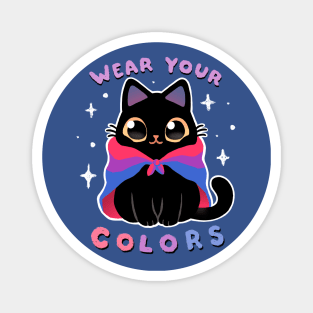 Bisexual LGBT Pride Cat - Kawaii Rainbow Kitty - Wear your colors Magnet